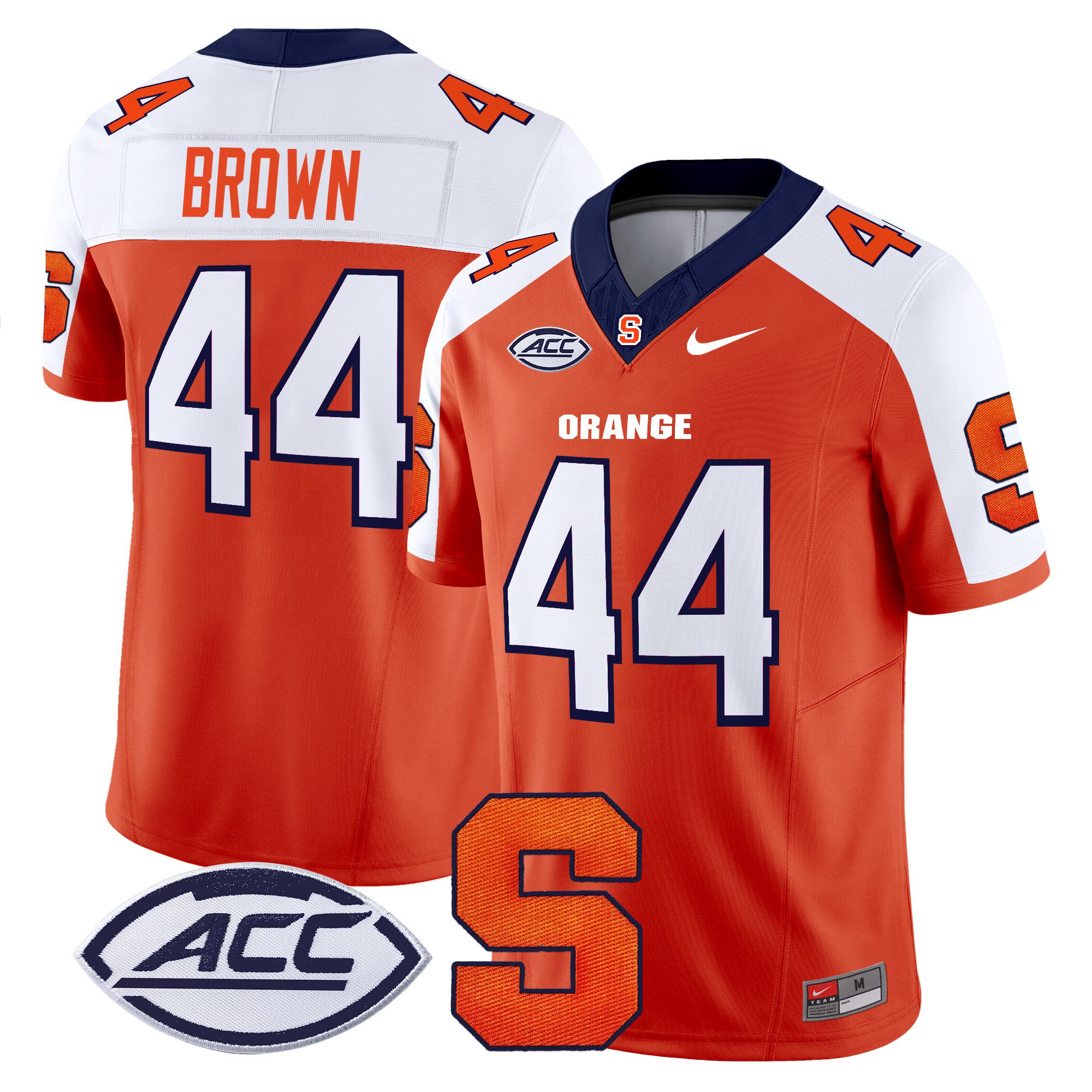 Men Syracuse Orange #44 Brown Orange Nike 2024 Vapor Limited NCAA Jersey->customized ncaa jersey->Custom Jersey